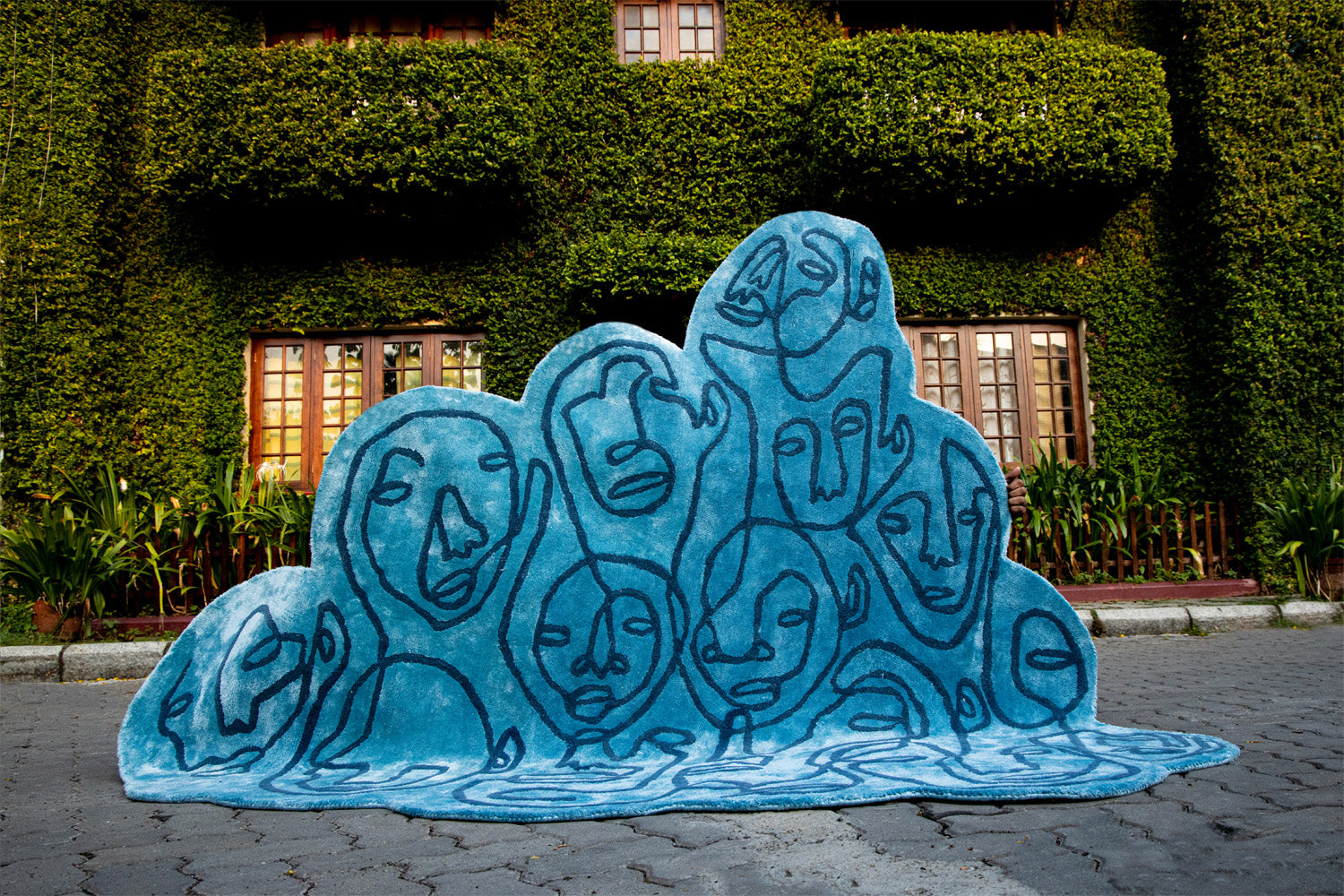 Cuddle Cloud Blue Wool Viscose 6x7.5 feet Irregular Rug - I MEAN DESIGN