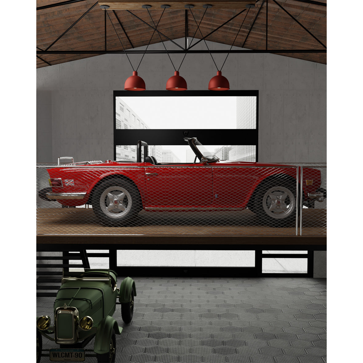 car loft chandelier
