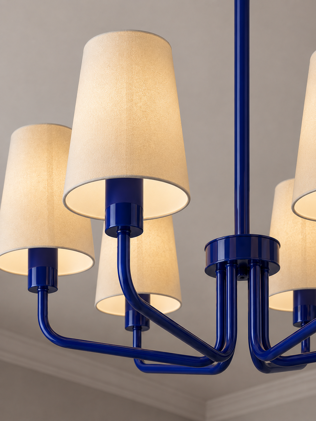 chandelier with fabric shades