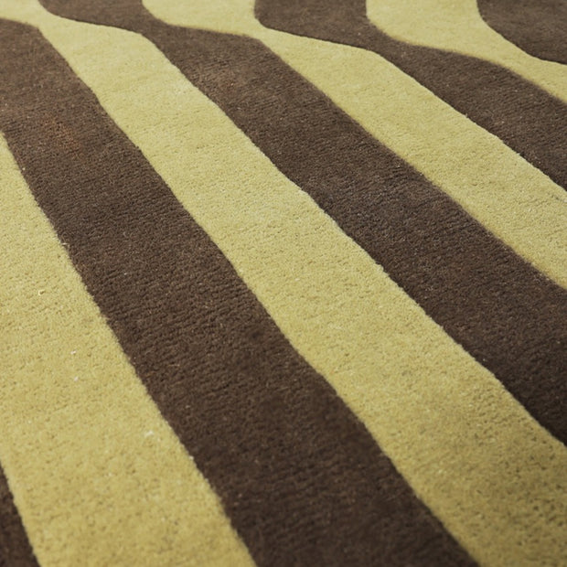 Echo Yellow & Brown Wool 6x7 feet Irregular Rug - I MEAN DESIGN