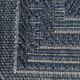 Geometric Blue Blue Sisal 6x9 feet Rectangle Rug - I MEAN DESIGN