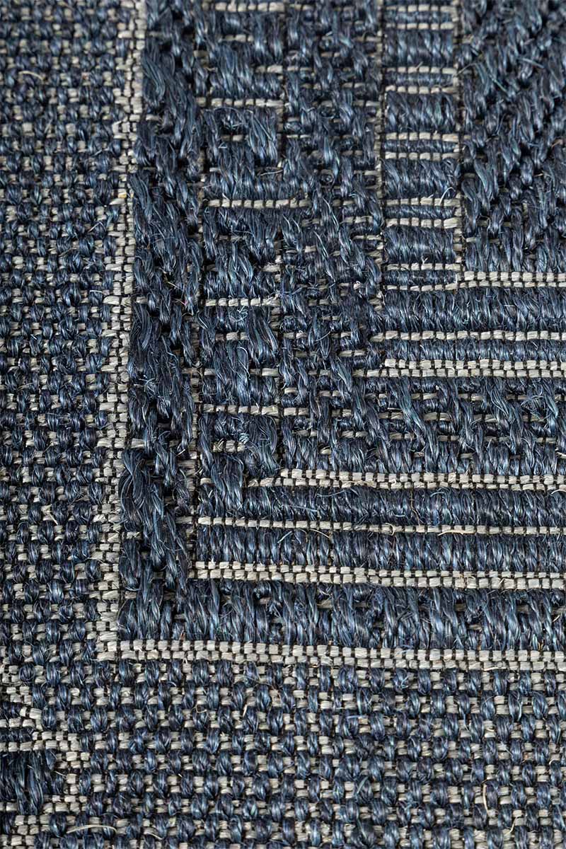Geometric Blue Blue Sisal 6x9 feet Rectangle Rug - I MEAN DESIGN