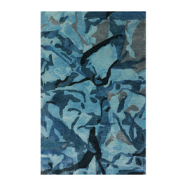 Reef Blue Bamboo Silk 4x6 feet Rectangle Rug - I MEAN DESIGN
