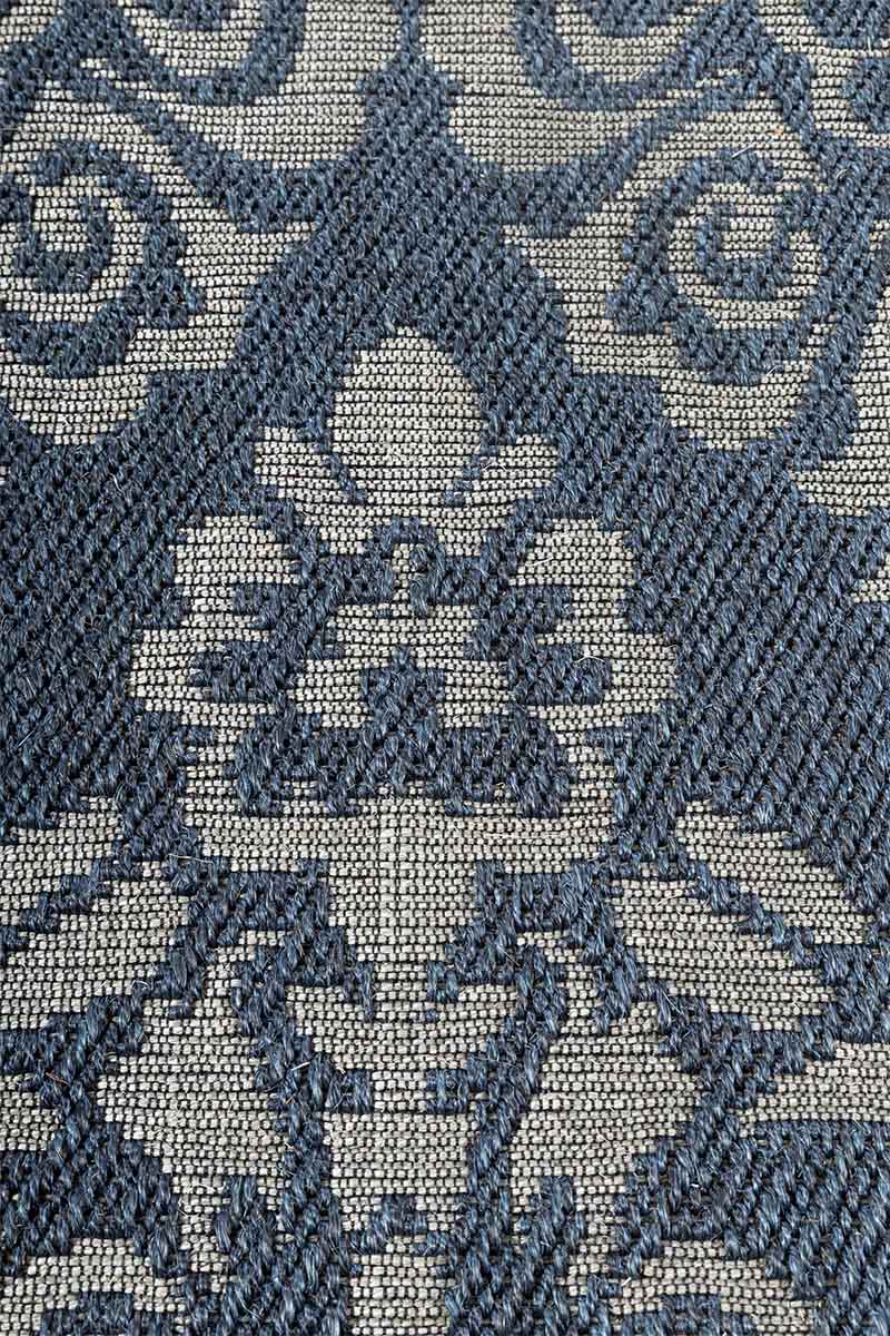 Phulkari Blue Sisal 8x10 feet Rectangle Rug - I MEAN DESIGN