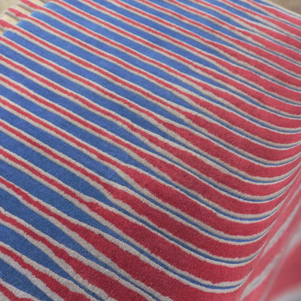 Shore Red & Blue Wool 4x8 feet Rectangle Rug - I MEAN DESIGN