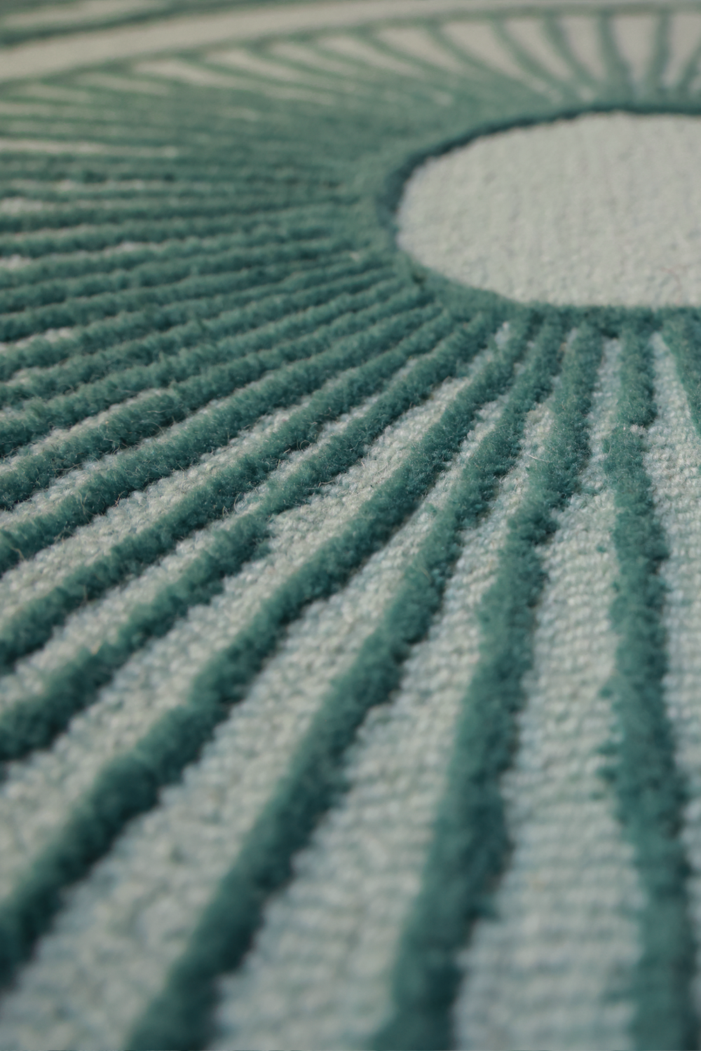 Synagogue Teal blue & Green Wool Bamboo Silk 5x8 feet Rectangle Rug - I MEAN DESIGN