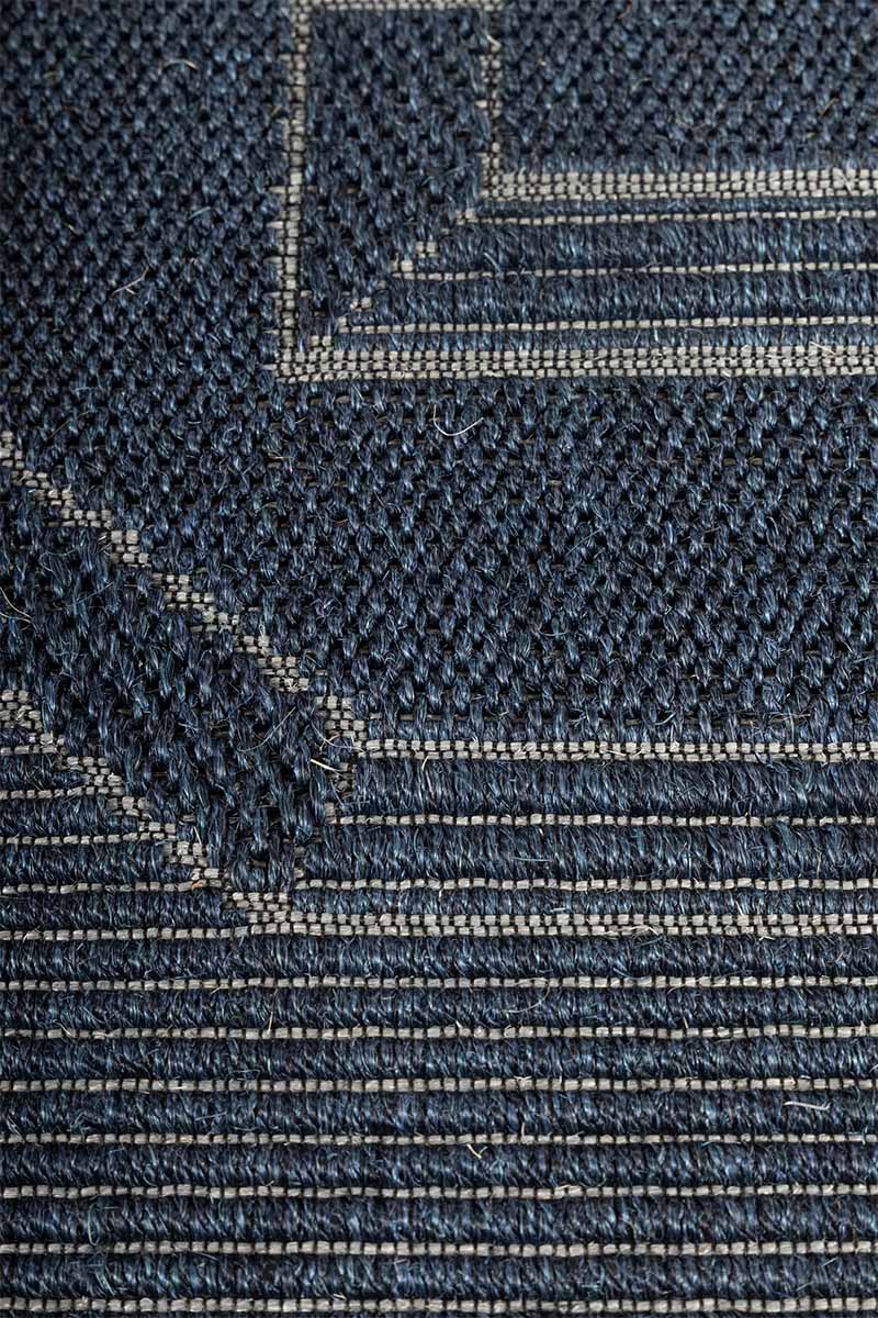 Titan Grid Blue Sisal 8x10 feet Rectangle Rug - I MEAN DESIGN