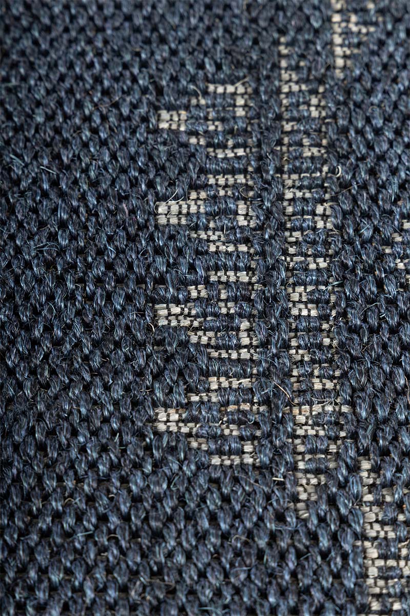 Ikat Blue Sisal 6x9 feet Rectangle Rug - I MEAN DESIGN