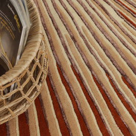 Scallop Brick Wool Bamboo Silk 6x6.4 feet Irregular Rug - I MEAN DESIGN