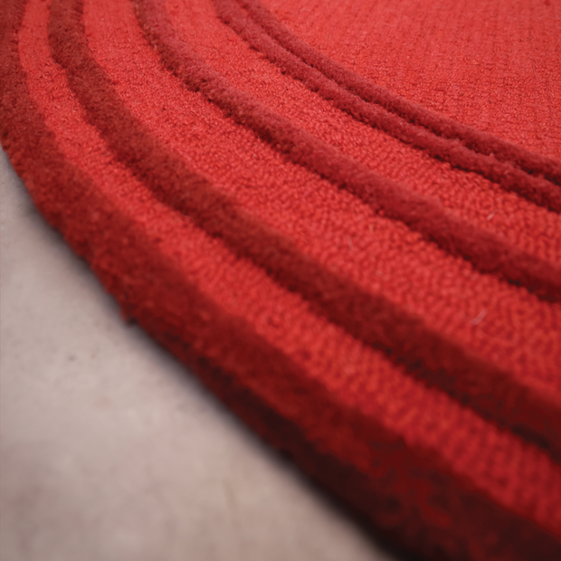 Princess St Red & Brown Wool Bamboo Silk 5x8 feet Irregular Rug - I MEAN DESIGN