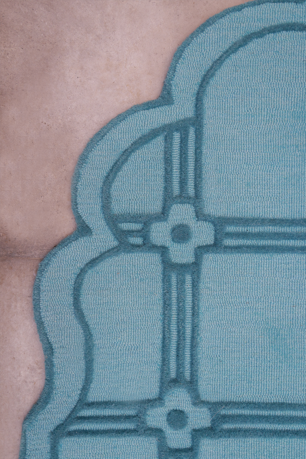 Jew Town Turquoise & Brown Wool Bamboo Silk 5x8 feet Rectangle Rug - I MEAN DESIGN