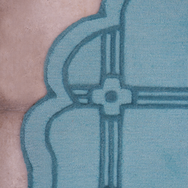 Jew Town Turquoise & Brown Wool Bamboo Silk 5x8 feet Rectangle Rug - I MEAN DESIGN