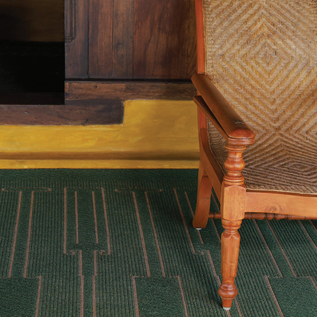 Pankayam Green & Gold Sisal 6x9 feet Rectangle Rug - I MEAN DESIGN