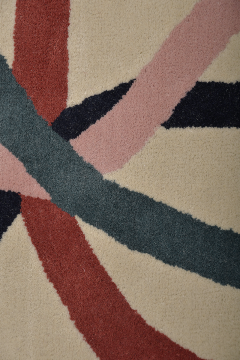 Whorl Multicolour Wool 6x6 feet Round Rug - I MEAN DESIGN