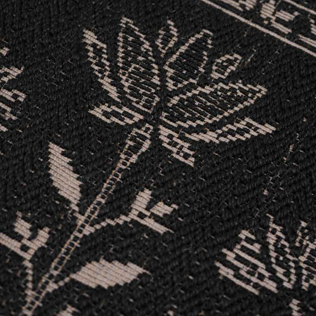 Aftabi Black & Silver Sisal 6x9 feet Rectangle Rug