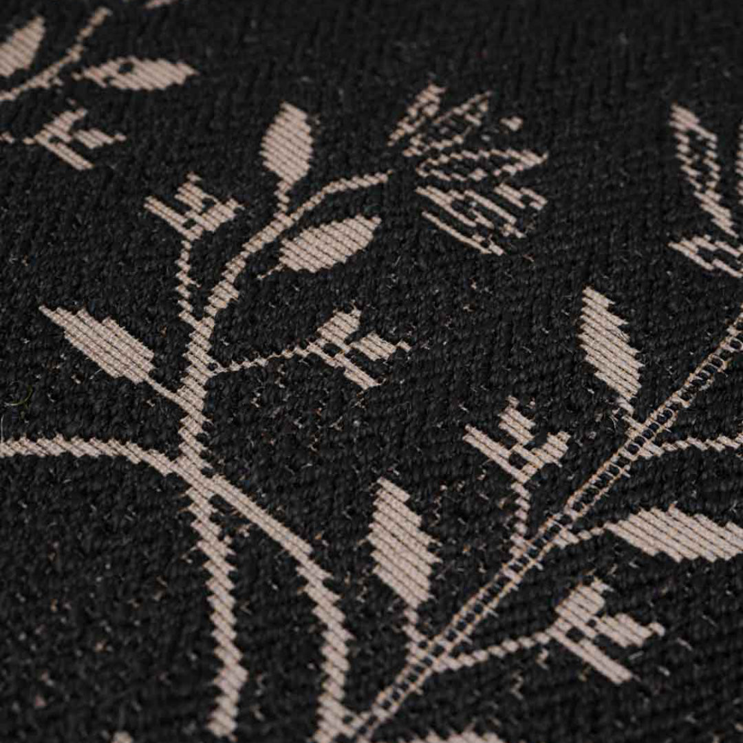 Aftabi Black & Silver Sisal 6x9 feet Rectangle Rug