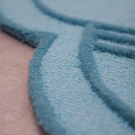 Jew Town Turquoise & Brown Wool Bamboo Silk 5x8 feet Rectangle Rug - I MEAN DESIGN