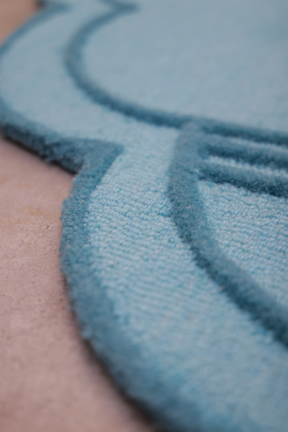 Jew Town Turquoise & Brown Wool Bamboo Silk 5x8 feet Rectangle Rug - I MEAN DESIGN