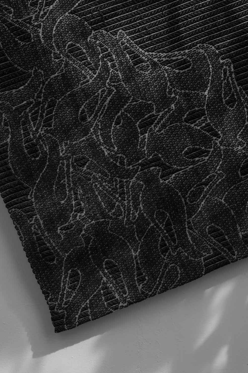 Surahi Black & Silver Sisal 6x9 feet Rectangle Rug - I MEAN DESIGN