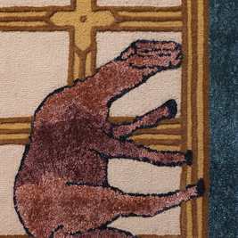 Spice Bazaar Green Gold & Beige Wool Bamboo Silk 5x8 feet Rectangle Rug - I MEAN DESIGN