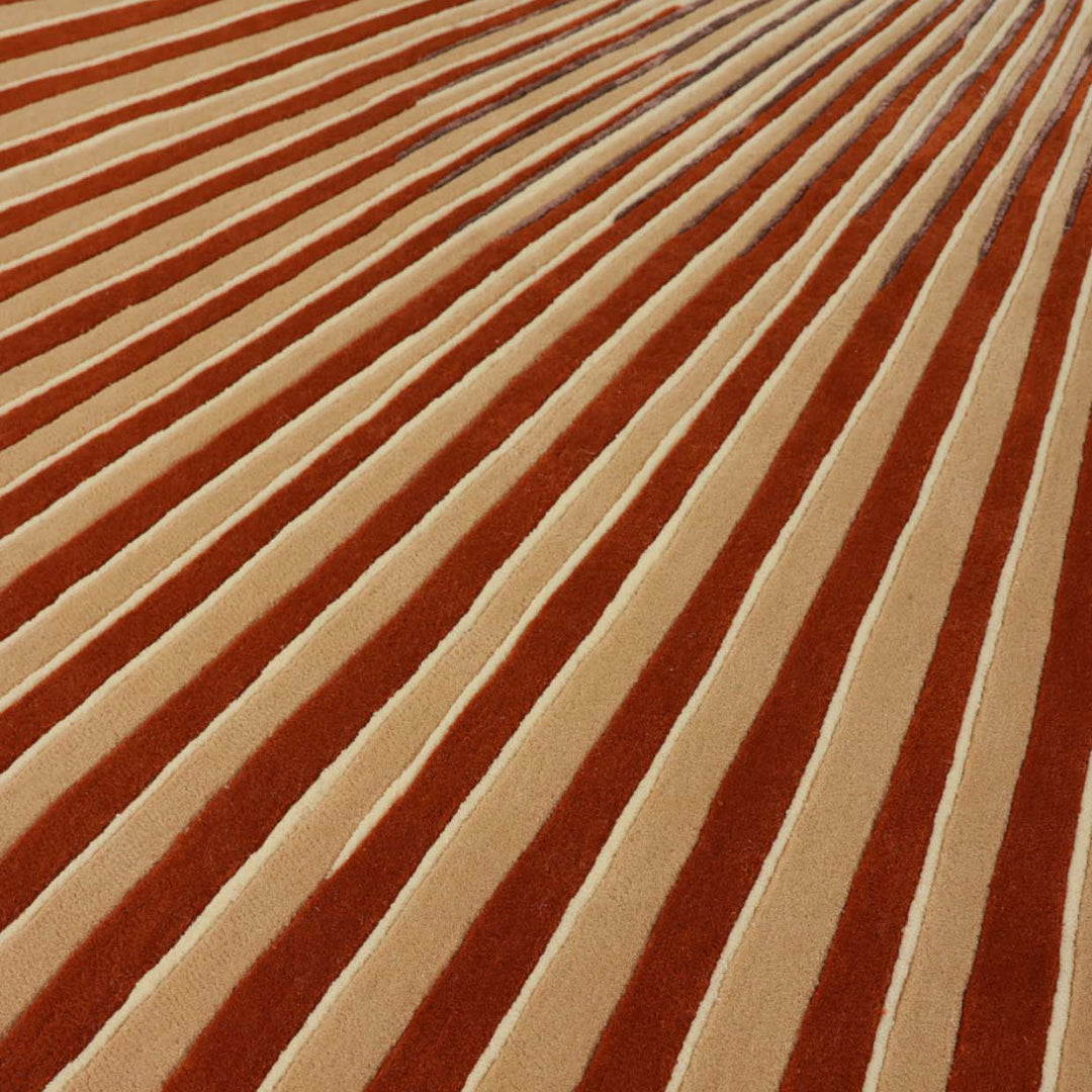 Scallop Brick Wool Bamboo Silk 6x6.4 feet Irregular Rug - I MEAN DESIGN