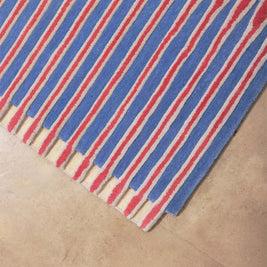 Shore Red & Blue Wool 4x8 feet Rectangle Rug - I MEAN DESIGN