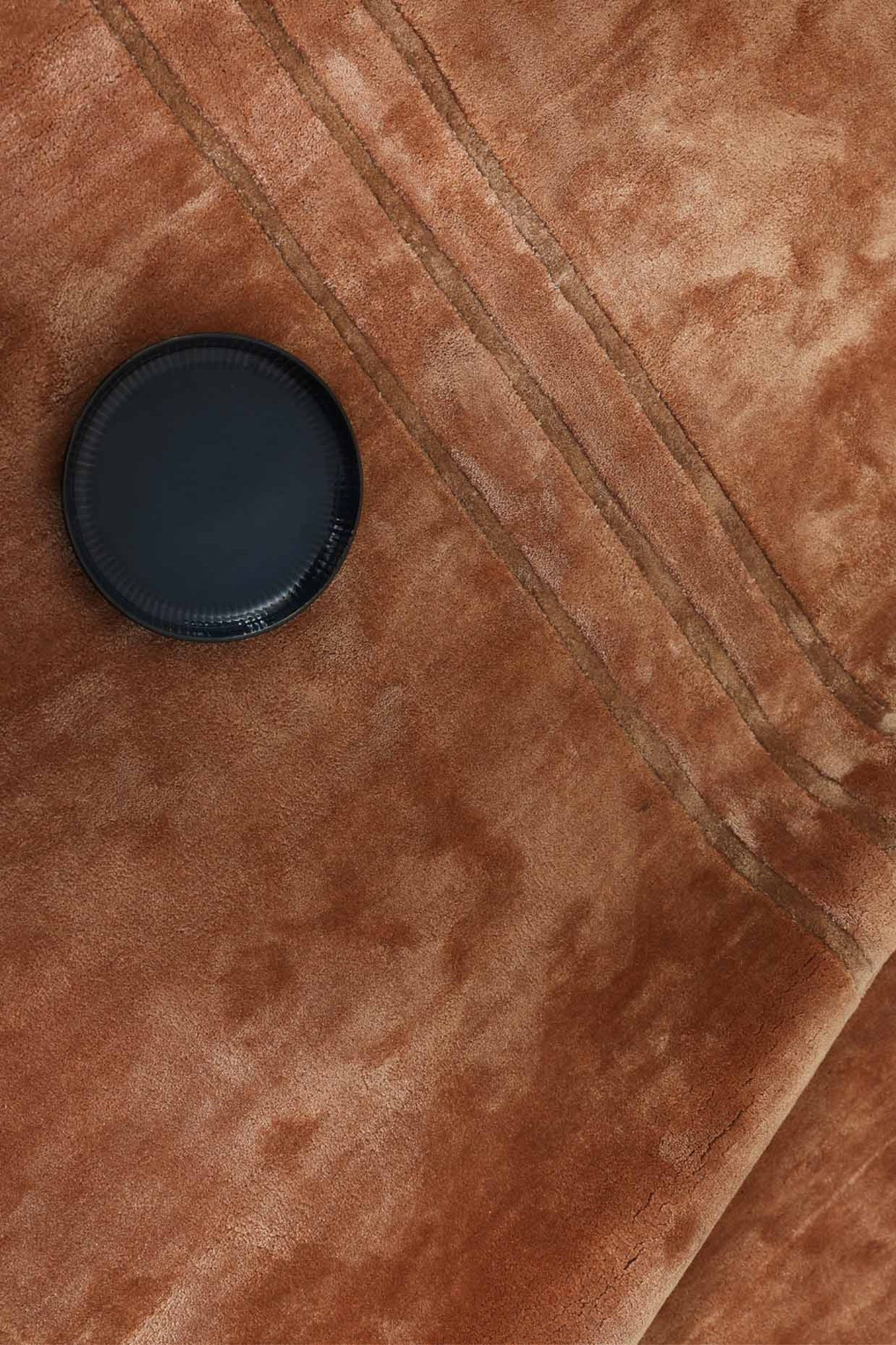 Sepia Red Wool Bamboo Silk 4x6 feet Rectangle Rug - I MEAN DESIGN