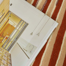 Scallop Brick Wool Bamboo Silk 6x6.4 feet Irregular Rug - I MEAN DESIGN