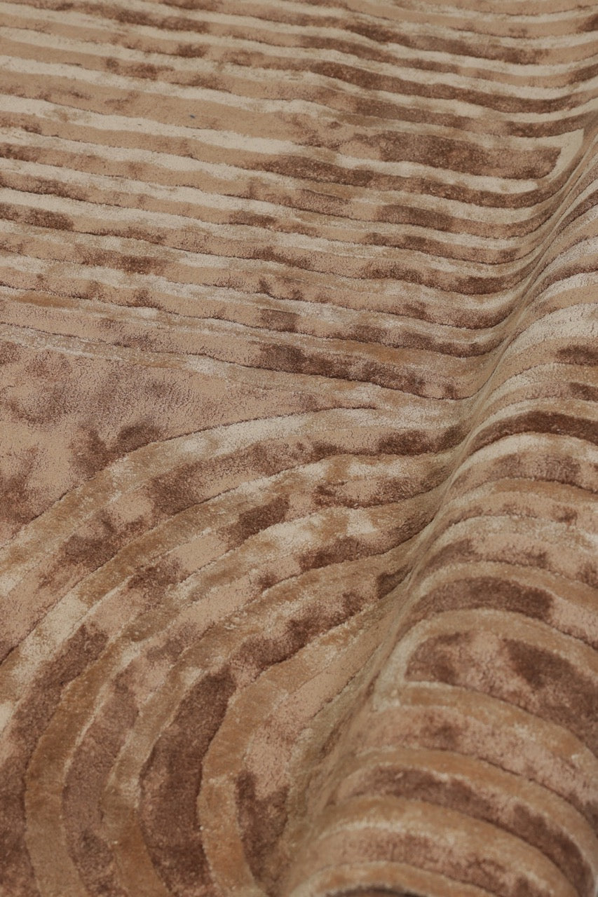 Cove Brown Bamboo Silk 5x8 feet Rectangle Rug - I MEAN DESIGN