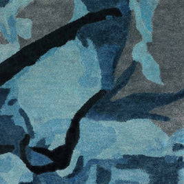 Reef Blue Bamboo Silk 4x6 feet Rectangle Rug - I MEAN DESIGN