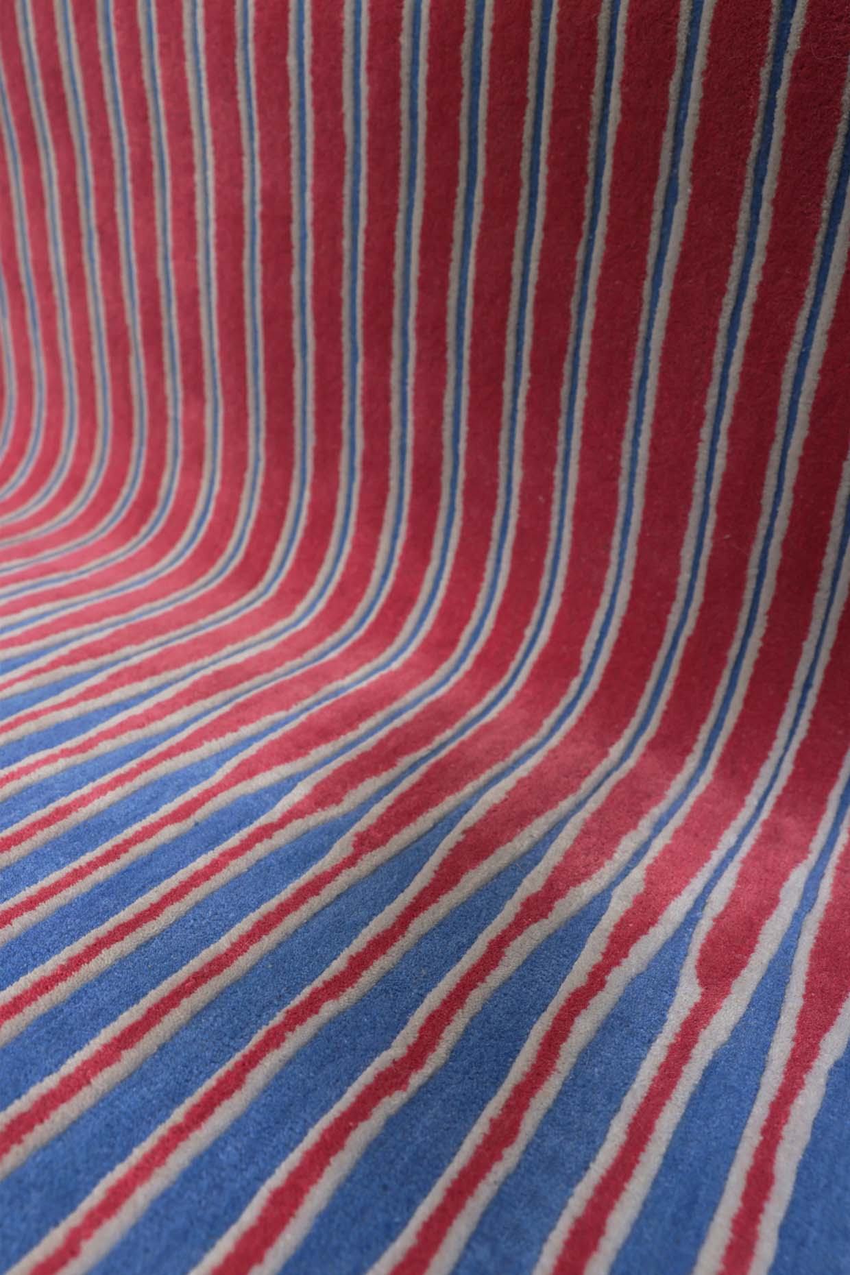 Shore Red & Blue Wool 4x8 feet Rectangle Rug - I MEAN DESIGN