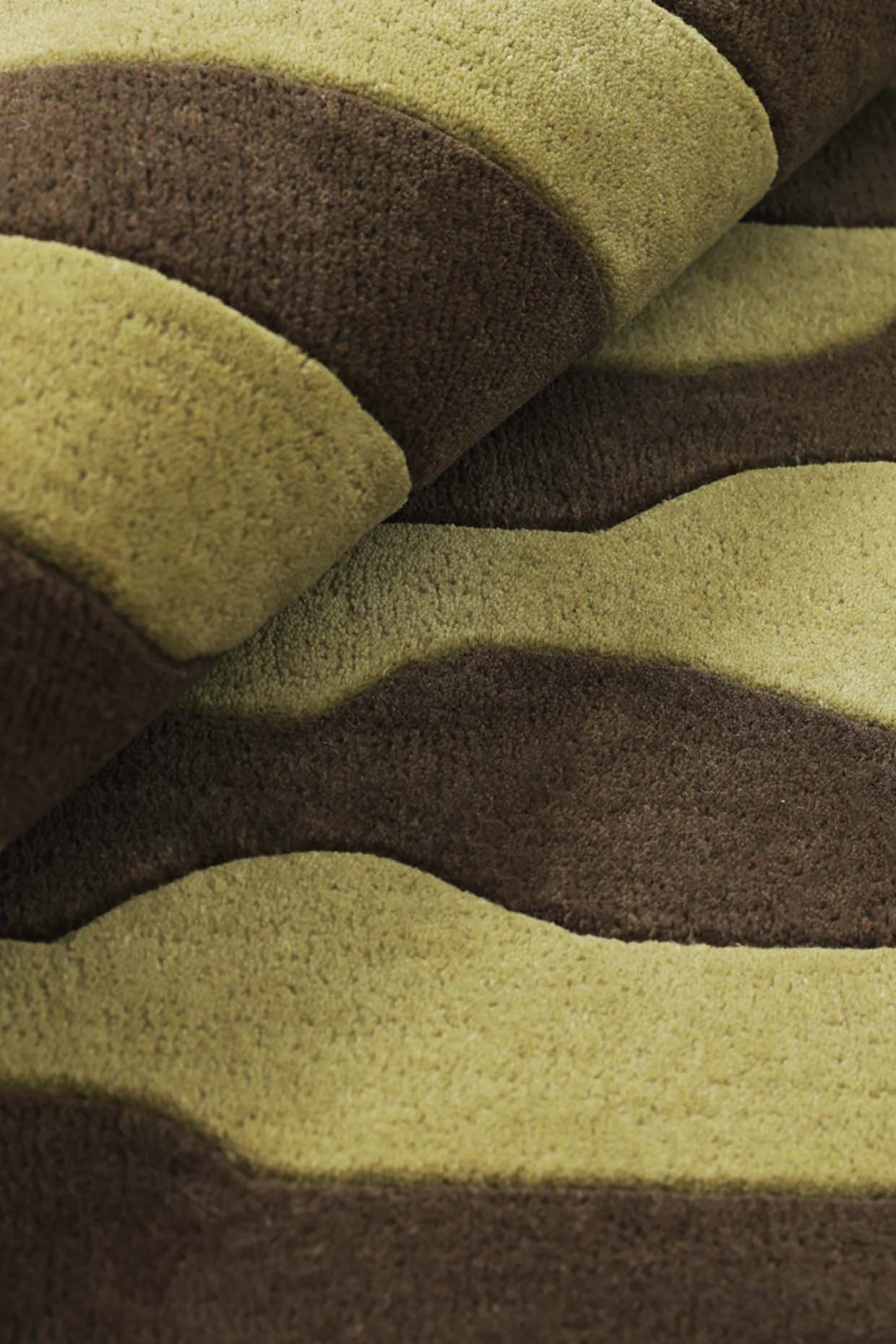 Echo Yellow & Brown Wool 6x7 feet Irregular Rug - I MEAN DESIGN