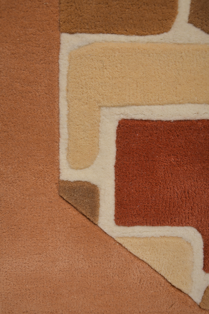 Grid Multicolour Wool 5x6 feet Irregular Rug - I MEAN DESIGN