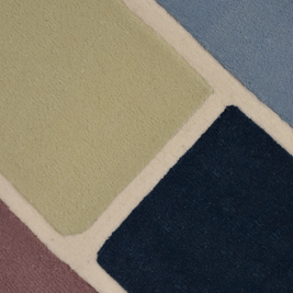 Mosaic Multicolour Wool 5.4x6 feet Irregular Rug - I MEAN DESIGN