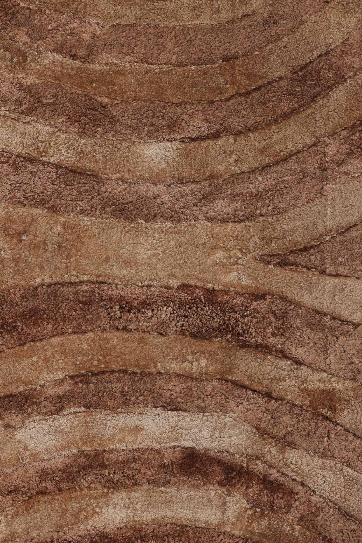 Cove Brown Bamboo Silk 5x8 feet Rectangle Rug - I MEAN DESIGN