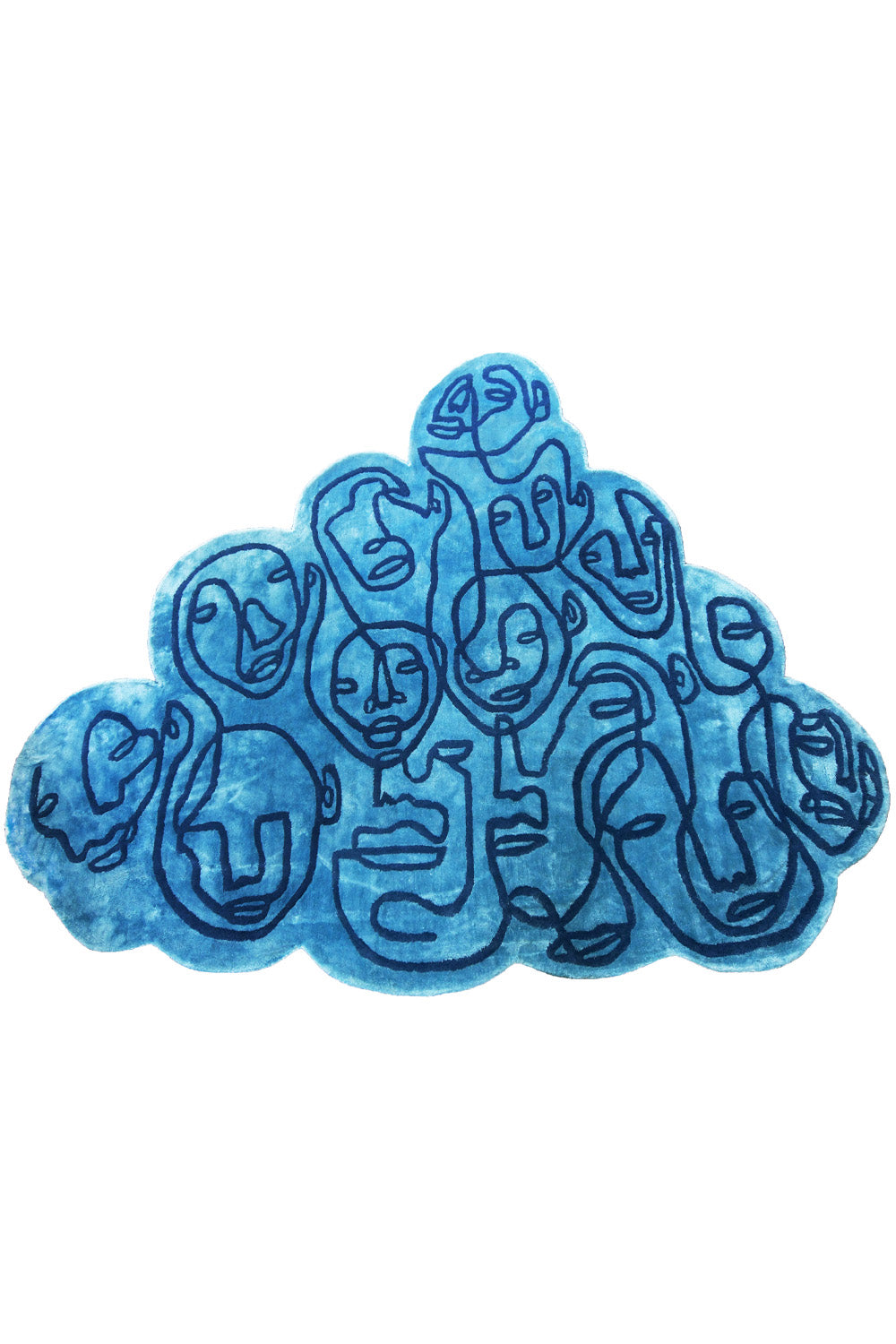 Cuddle Cloud Blue Wool Viscose 6x7.5 feet Irregular Rug - I MEAN DESIGN