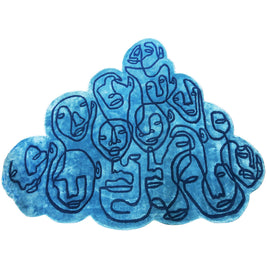 Cuddle Cloud Blue Wool Viscose 6x7.5 feet Irregular Rug - I MEAN DESIGN