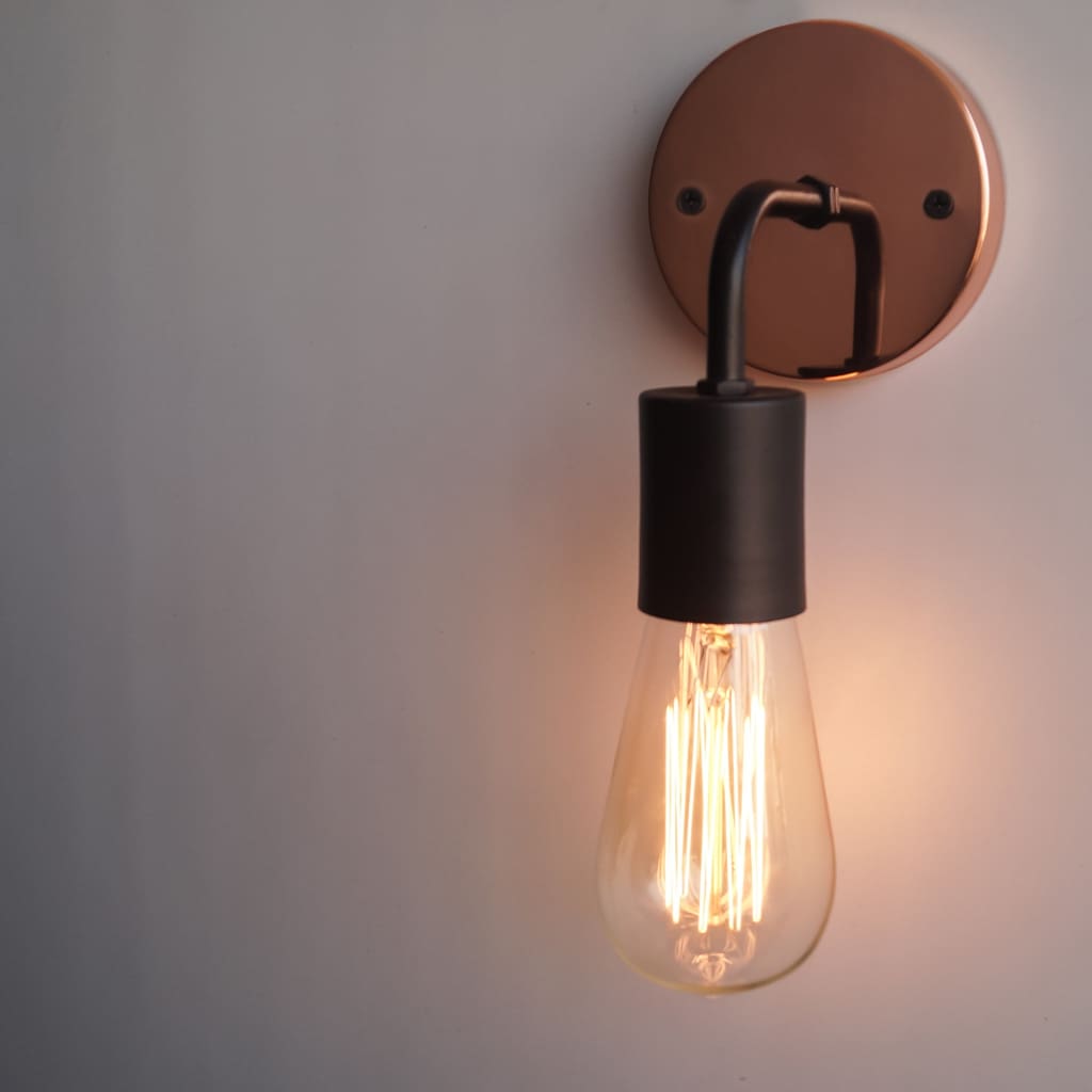 Copper Baseplate Black Wall Sconce - The Black Steel