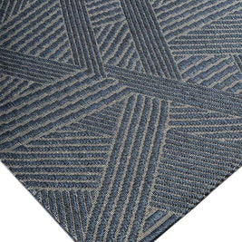 Criss Cross Blue Sisal 5x9 feet Rectangle Rug - I MEAN DESIGN