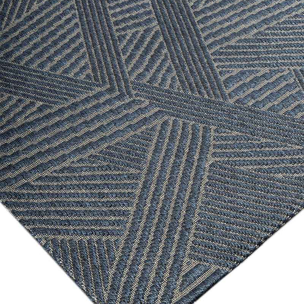Criss Cross Blue Sisal 5x9 feet Rectangle Rug - I MEAN DESIGN