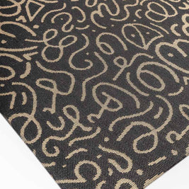 Doodle Flow Black natural Jute 6x9 feet Rectangle Rug - I MEAN DESIGN