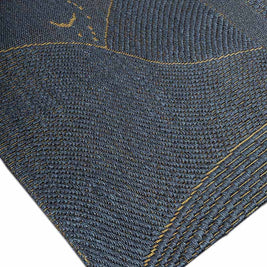 Flood Rug W Blue Sisal 5x8 feet Rectangle Rug - I MEAN DESIGN