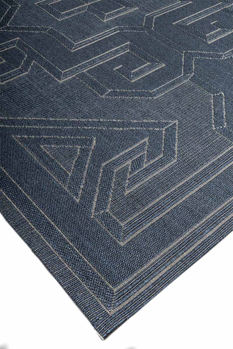 Titan Grid Blue Sisal 8x10 feet Rectangle Rug - I MEAN DESIGN