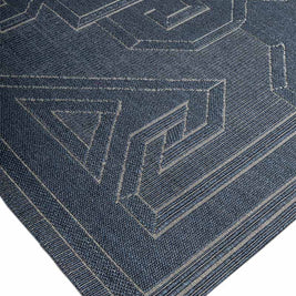 Titan Grid Blue Sisal 8x10 feet Rectangle Rug - I MEAN DESIGN