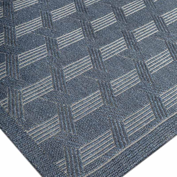 Tracks Blue Sisal 8x10 feet Rectangle Rug - I MEAN DESIGN