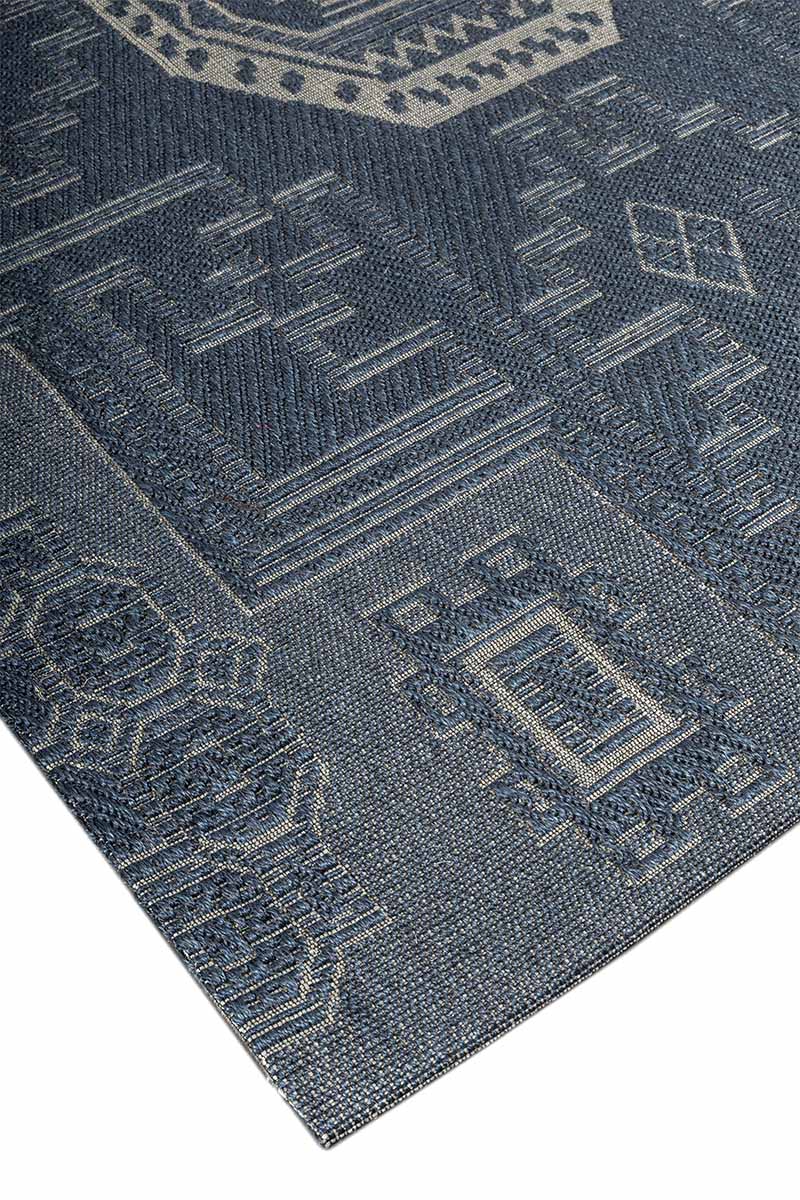 Geometric Blue Blue Sisal 6x9 feet Rectangle Rug - I MEAN DESIGN