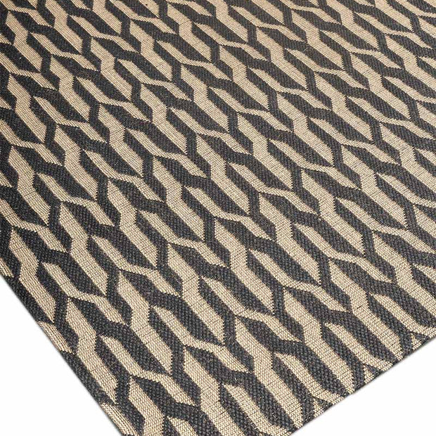 Hexalink Black natural Jute 8x10 feet Rectangle Rug - I MEAN DESIGN