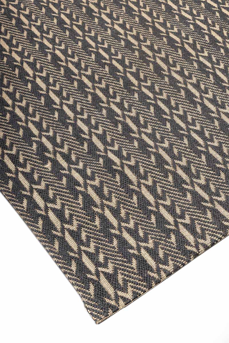 Zig Zag Echo Black natural Jute 6x9 feet Rectangle Rug - I MEAN DESIGN