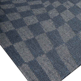 Checkered Illusion Blue Sisal 6x9 feet Rectangle Rug - I MEAN DESIGN