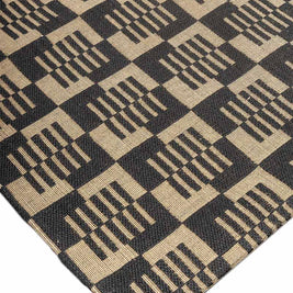Optic Grid Black natural Jute 5x8 feet Rectangle Rug - I MEAN DESIGN